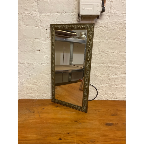 53 - Brass framed mirror 12”x23”