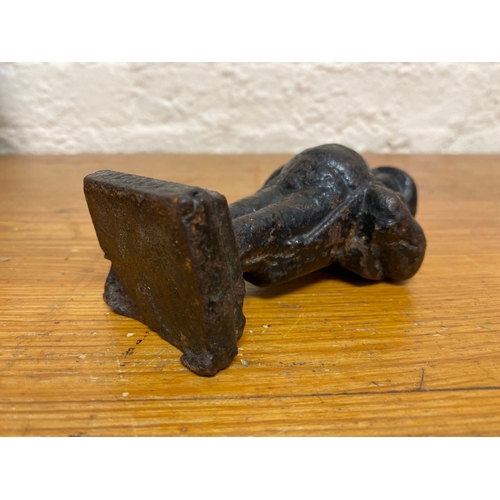 127 - C.19th Century Cast Iron John Bull Figure, 14.5cm