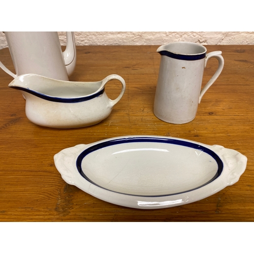 329 - Blue and White Serveware