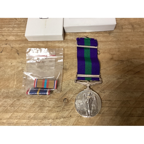 157 - Boxed General Service Medal Canal Zone with name & rank