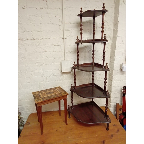 607 - 5 Tier Corner Stand & Musical Trinket Table