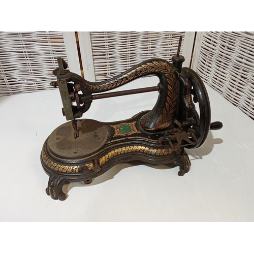 482 - Jones Swan Neck or 'Cat Back' Hand Cranked Sewing Machine. c1880