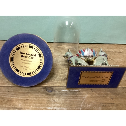 46 - Egyptian Collectables Limited Edition Franklin Mint The Crystal Ball of Bast & The Sacred Bast Cat