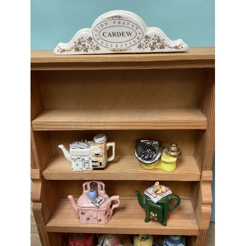 53 - Cardew Tiny Teapot Collection on Stand to include 4 x Cardew Teapots & a Collection of China Thimble... 