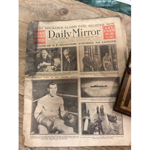 54 - An Eclectic Mix to include Treen Items, Corkscrews etc., a vintage Phillips Bicycle Poster & The Dai... 