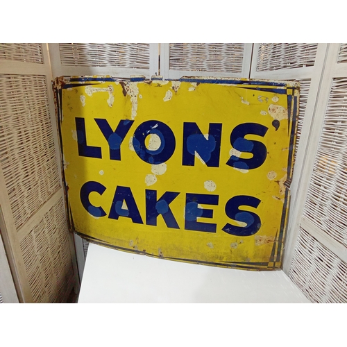 391 - Steel/Enamel 'Lyons Cakes' Sign. App. 39" x 29"