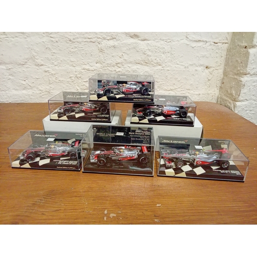 367 - 6 x 1:43 Scale Minichamps McLaren F1 Cars. Lewis Hamilton