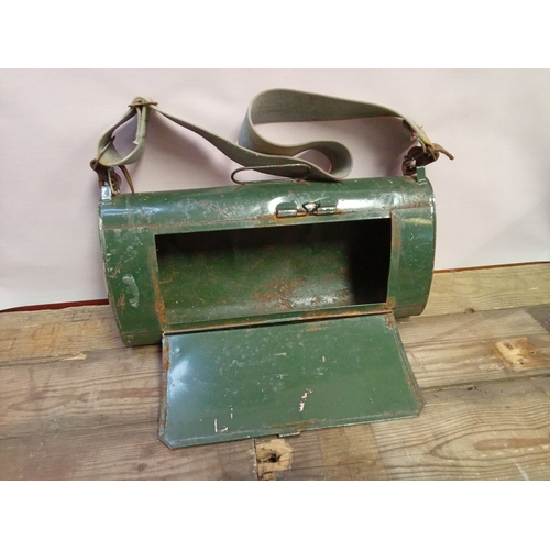 373 - Early 20th Century Metal 'Vasculum' Botanists Case c/w Strap