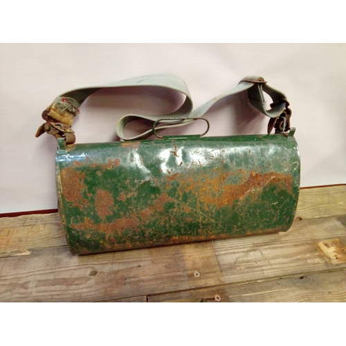 373 - Early 20th Century Metal 'Vasculum' Botanists Case c/w Strap