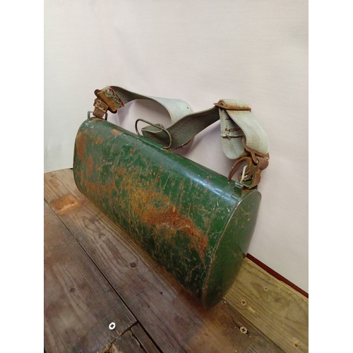 373 - Early 20th Century Metal 'Vasculum' Botanists Case c/w Strap