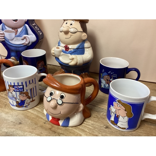 42 - Tetley Tea Collectables, Tin, Storage Jar & 7 Mugs 1996 & 2011