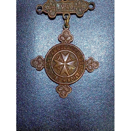 43 - St John Ambulance Association Member Medal & Date Bars from 1941-1960. Only 1955 Missing