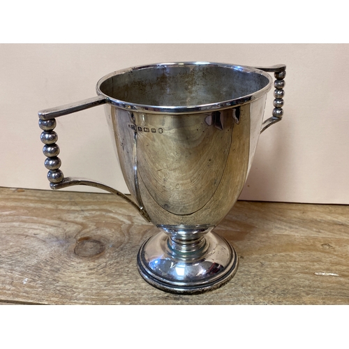 289 - 453.85g Birmingham Hallmarked Silver ‘Brownhills Homing Society’ Trophy