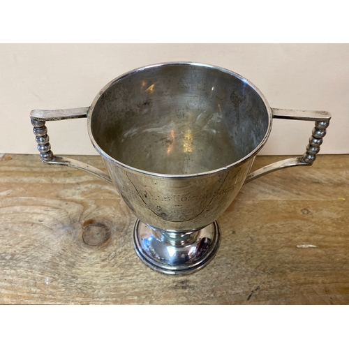 289 - 453.85g Birmingham Hallmarked Silver ‘Brownhills Homing Society’ Trophy