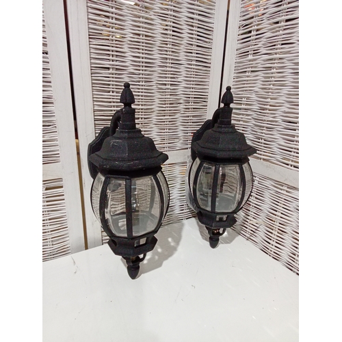 537 - Pair of Cast Aluminium Outdoor Wall Lights. App. 18