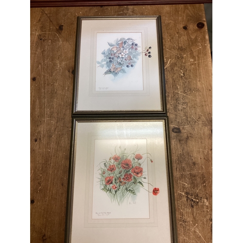 10 - Pair of Limited Edition Prints by Ann Lister Poppies 156 of 850 & Blackberries 57 of 850 50 cm x 39 ... 