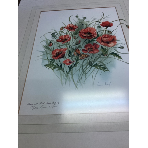 10 - Pair of Limited Edition Prints by Ann Lister Poppies 156 of 850 & Blackberries 57 of 850 50 cm x 39 ... 