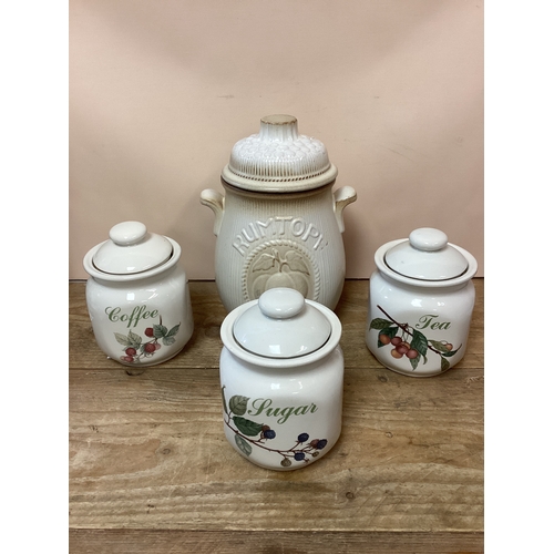 335 - West German Rumtopf Jar & 3 x Melba Storage Jars