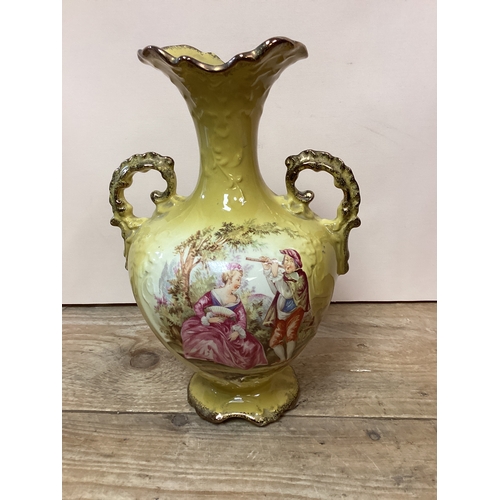 344 - Large Staffordshire Ceramic Vase - Height 30 cm