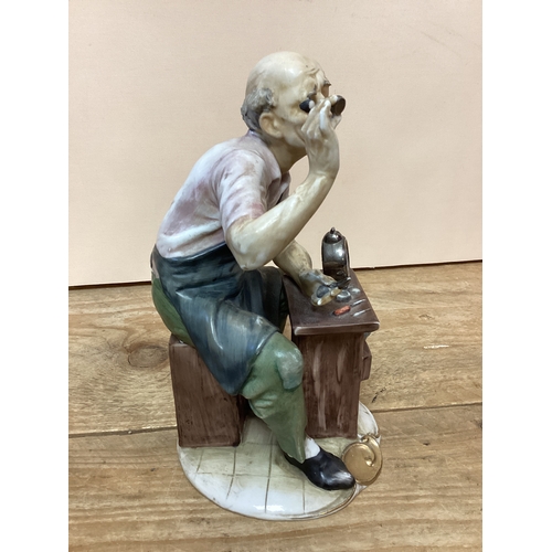 228 - Vintage Porcelain Foreign Fuji Figure Watchmaker - 22 cm