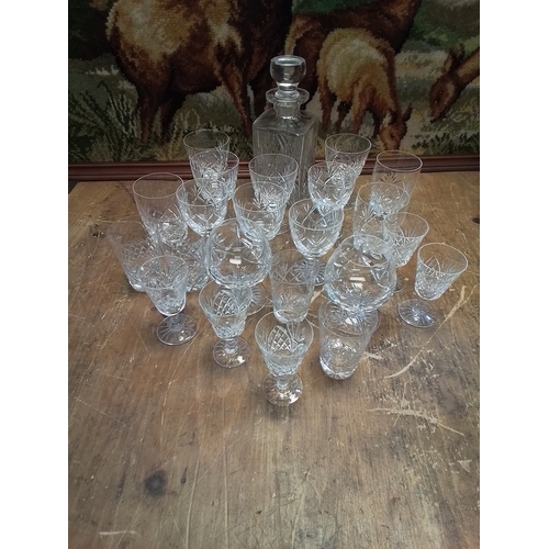 258 - A beautiful large collection of crystal glasses and decanter