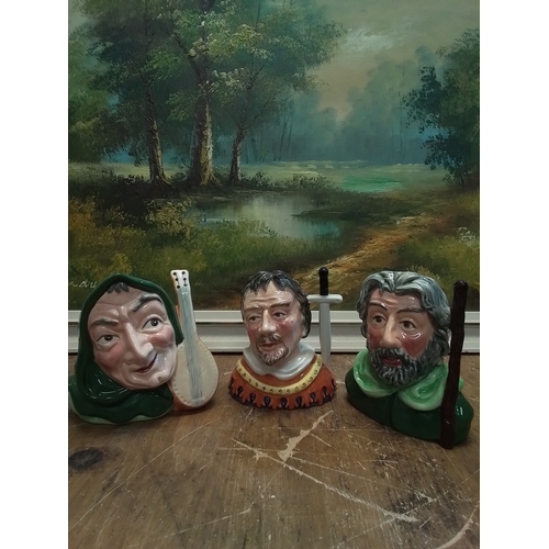 353 - Beautiful collection of hand painted Sylvac Toby jugs to include Allan a Dale, The Sheriff of Nottin... 