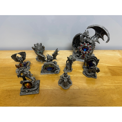 240 - *Collection of pewter myth and magic figures