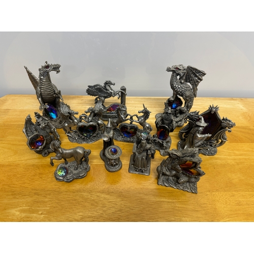 241 - *Large collection of pewter myth and magic figures