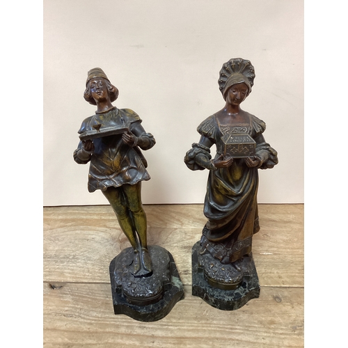 231 - Pair of Bronzed Spelter Figures 