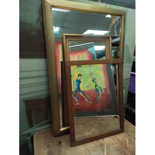 44 - Mixed lot of mirrors tallest hight 191cm, width 71cm,  smallest hight 63cm, width 47cm,