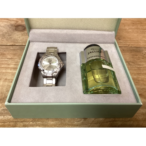 163 - Boxed Jaguar Performance Aftershave & Quartz Water Resistant Watch