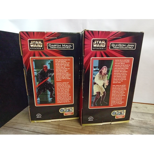 304 - 'Applause' Mega Collectable Star Wars Ep1 Figures, Darth Maul & Qui-Gon Jinn. App 30cm High