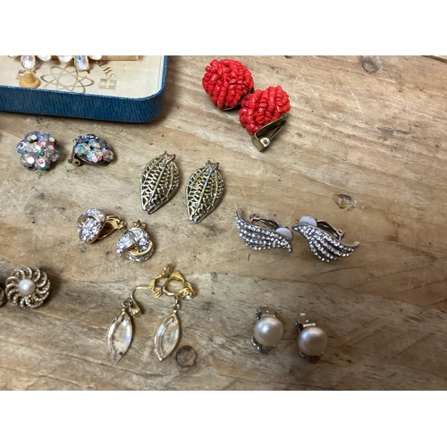 217 - Box of Vintage Clip on Earrings