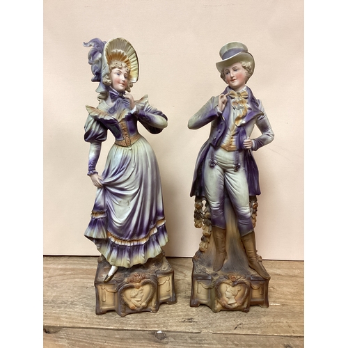 238 - Pair of Porcelain Figures in French Renaissance Style - Height 40 cm