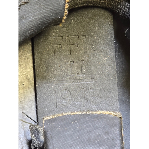 428 - WWII British 'Brodie' Helmet Dated 1943 c/w Liner, Strap & Crown Pad.