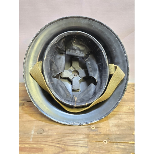 428 - WWII British 'Brodie' Helmet Dated 1943 c/w Liner, Strap & Crown Pad.