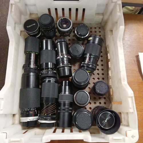 549 - Mixed collection of camera lenses to Include Canon, Ricoh, Tokina and more.