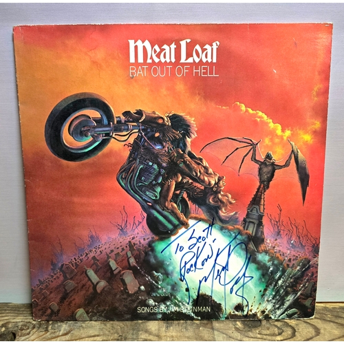 736 - Meat Loaf, Bat Out of Hell. SIGNED c/w Lyric Sheet