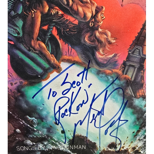 736 - Meat Loaf, Bat Out of Hell. SIGNED c/w Lyric Sheet