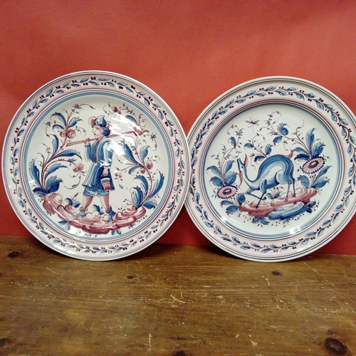 Two hand pand decorative plates of Chargers from Ceragueda Portugal ...