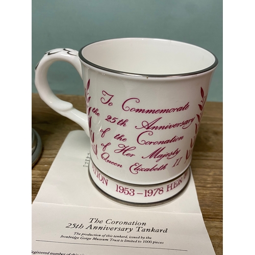 29 - Coalport Limited Edition The Coronation 24th Anniversary Tankard & Pewter Fox Tankard
