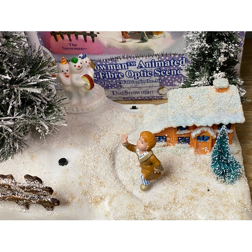 35 - The Snowman Animated Musical Flying Fibre Optic Christmas Scene