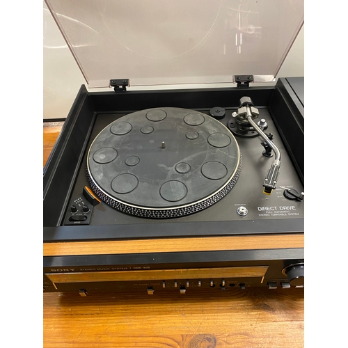Retro Sony Stereo Music System HMK - 80B - Turntable, Tape Deck