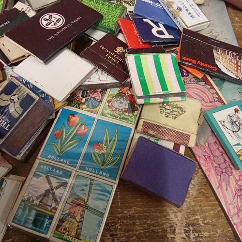 24 - Large collection of vintage match boxes with matches.