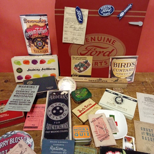 27 - Collection of vintage tins, boxes and post cards
