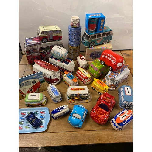 38 - Large Quantity of VW Volkswagen Collectable Tins, Ceramics, Money Boxes etc.,