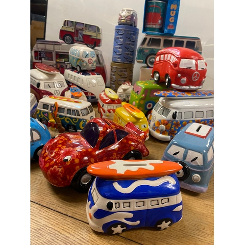 38 - Large Quantity of VW Volkswagen Collectable Tins, Ceramics, Money Boxes etc.,