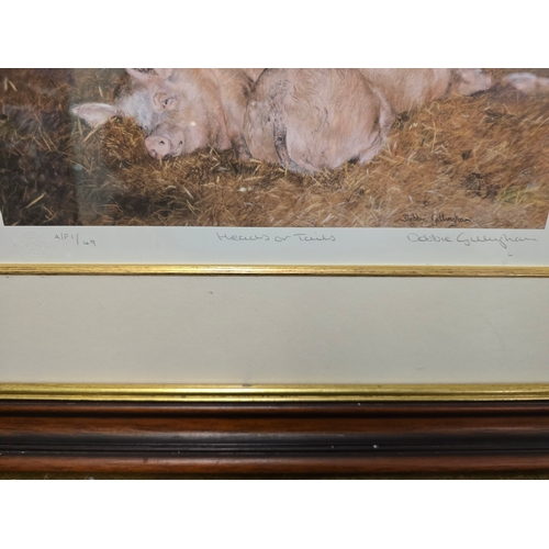 2 - Ltd.Ed. Signed Debbie Gillingham Framed Print 'Heads or Tails' 1/49