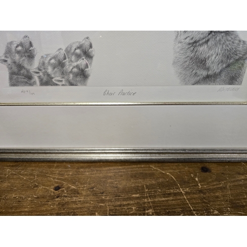 4 - Ltd.Ed. Signed Peter Hildick Framed Print 'Choir Practice' 9/49 c/w Cert.