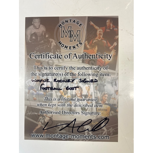 374 - Wayne Rooney Signed Football Boot Framed with C.O.A